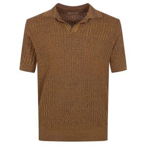 Nuur Men Short Sleeved Polo Neck Mouline T-Shirt